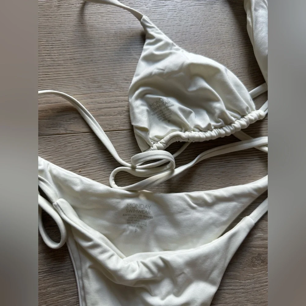 Monday Swimwear Ivory Palma Top + Bottom Bikini Set Size P (XS)